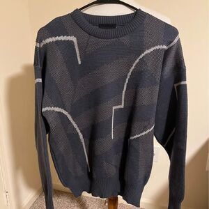 Vintage Demetre Mens Small Wool Blend Geometric Pattern Sweater